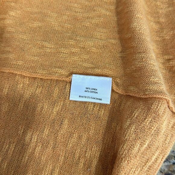 Eileen Fisher Linen Cotton Blend Short Sleeve Open Front Cardigan Duster Size M - Picture 5 of 8